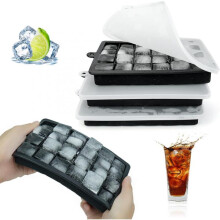 Round Ice Cube Molds with No-Spill Lid, Food-Grade Materials Ice Cube Tray for Cocktails Whiskey, Flexible Reusable Silicone Ice Cube Molds, Easy To R
