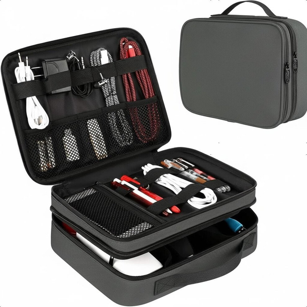 Electronics Organizer Travel Case Water-Resistant For Black 9122141180012