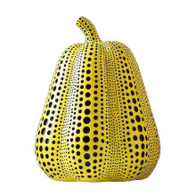 (A) Polka Dot Pumpkin Decoration Yellow Resin Pumpkin Sculpture Ornaments