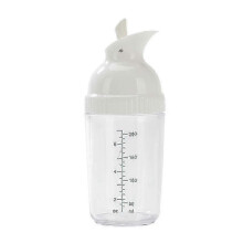 (White) Leak-Proof Condiment Bottle with 200ml Salad Dressing Capacity and Shaker Jar