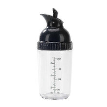 (Black) Leak-Proof Condiment Bottle with 200ml Salad Dressing Capacity and Shaker Jar