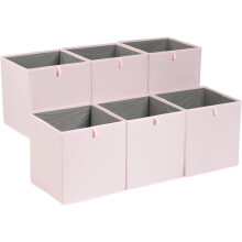 Kubusvormige opbergbakken, pioenroze, 6 stuks, 13x15x13 inch