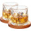 Snurrande whiskyglasset 283 ml x 2 + bambuunderlägg 1