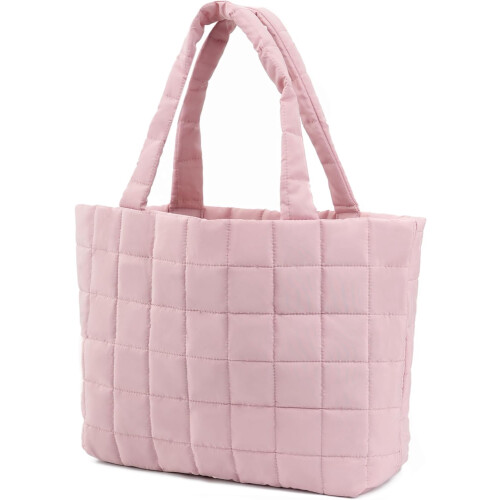 Bolsa tote acolchoada feminina leve com alças acolchoadas.