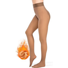 Dam Fleecefodrade Termostymbyxor Hög Midja Ogenomskinliga Varma