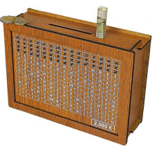 (2000 Euros) Wood Bank compatible with Money Saving Kids Adults Money Bank Money Box With Counter