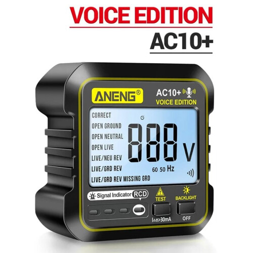 ANENG AC10+ Socket Voltage Tester Pro Circuit Checker Test Detector Polarity Socket Inspector Circuit Checker EU Plug 1