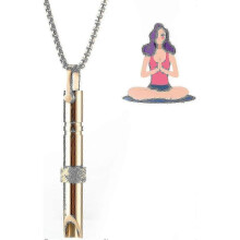 (Gold) Stop Smoking Necklace, Anxiety Relief Breathing Necklace, Breathing Necklace Stop Smoking, Breathing Cs