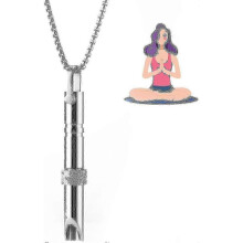 (Silver) Stop Smoking Necklace, Anxiety Relief Breathing Necklace, Breathing Necklace Stop Smoking, Breathing Cs