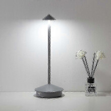 (gray) Rechargeable Table Lamp Creative Dining Touch Led Hotel Bar Coffee Table Lamp Lampada Da Tavolo Decorative Desk Lamp