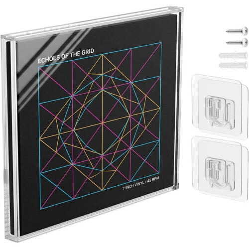 Estojo de Exibição para Disco de Vinil para Disco de 7 Polegadas, Caixa de Moldura de Álbum de Acrílico Transparente para Discos de 7 Polegadas 2