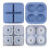 2pcs Silicone Ice Cubes Molds Square Round Whiskey Ice-Blue 1