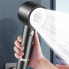 Druckgeregelter Filter-Duschkopf 4 Modi Superstarker Haushaltsduschkopf Reinigungsfilter-Duschkopf Silber