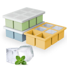 Large Silicone Ice Cube Tray 3Pack - SAWNZC Big Square Ice Cube Molds