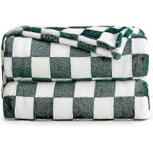 Buffalo Plaid Fleece Blanket (70*140cm, Green) - Plaid Flannel Blanket
