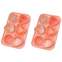Roses Ice-Cube Mold, Heart Shape Tray, Silicone Ice Mold