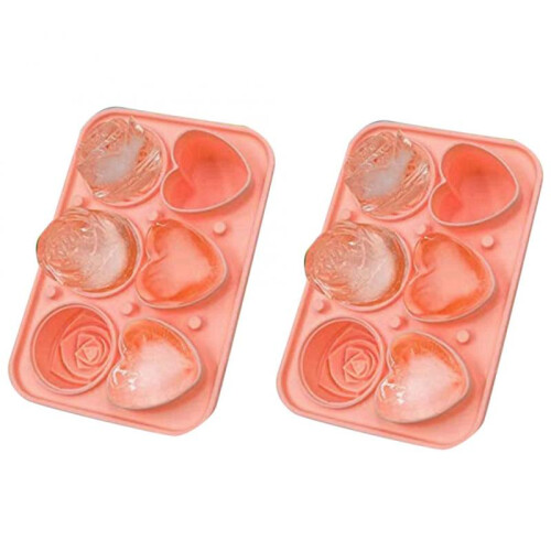 Roses Ice-Cube Mold, Heart Shape Tray, Silicone Ice Mold