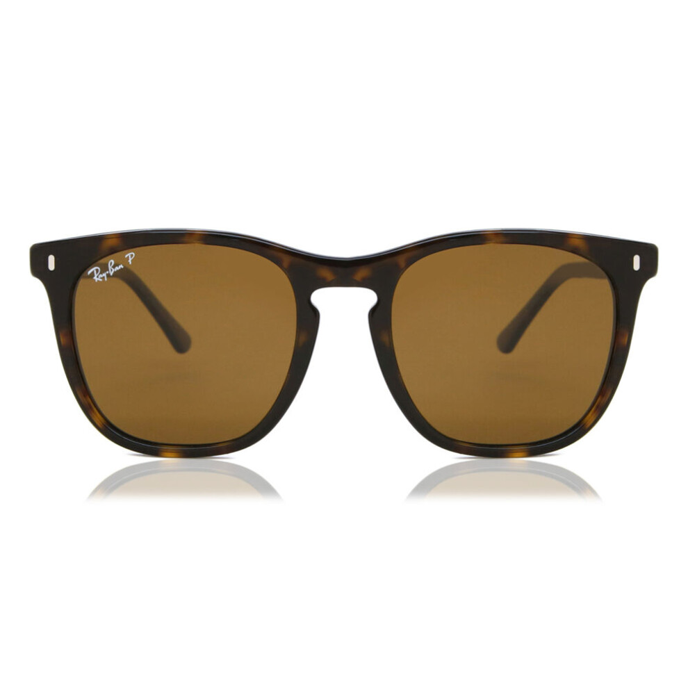 Ray - Ban Unisex Brown Ray - Ban Rb2210 902/57 Sunglasses Acetate Turtle Squared Polarized - Image 3