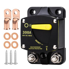 300A DC Circuit Breaker Fuse Holder 12-48V Manual Reset