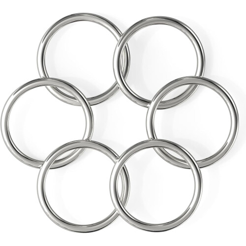 O-ringer i rustfritt stål, 2 tommer i diameter, solid sveiset