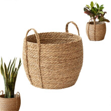 Plant Pots Indoor Plant 12 Inch Basket Woven Indoor Wicker Plant Basket with Handle