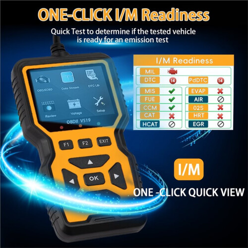 V519 OBDII Scanner Professional Engine Fault Code Reader with Live Data and Battery Voltage Monitor 2