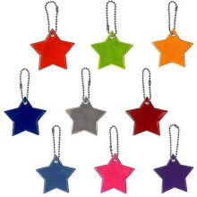 Star Safety Reflector Pendant, Pack of 27, Reflector Pendant, Stars, Safety Reflector with Cha, Reflective Pendant for Adults, Key Fob Star