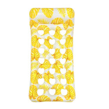 Inflatable lounging area for sunbathing in pool Foldable waterbed with air lounger Yellow