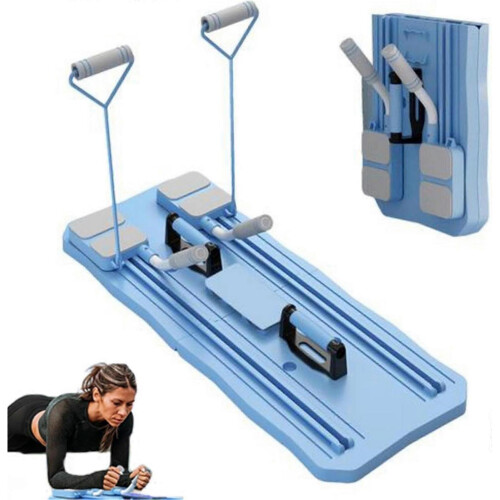 Pilates Reformer Set Foldable Ab Roller Board for Home Workout MultiPurpose FullBody Pilates Reformer Board Automatic Rebound Function