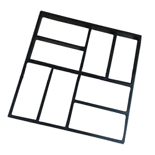 Square EightGrid Shape Garden Paving Pattern Irregular Stepping Stones PP Black