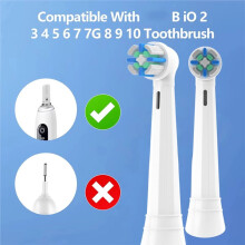 4pcs Replacement Toothbrush Heads Compatible for Oral B IO A-Level Brush Heads for IO 2-10-Two Black and Two White