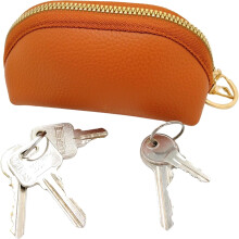 Key Case Holder PU Keychain Pouch for Coins and Keys Blue