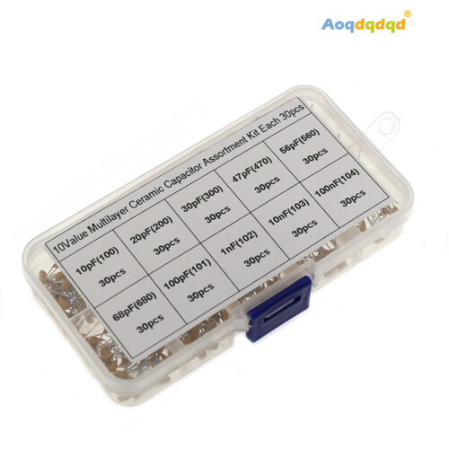300pcs 10-Value 50V Ceramic Capacitor Kit: 10pf-100nf Multilayer Assortment 1