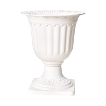 Pot de fleurs en plastique blanc style romain 22 x 18 cm, amovible
