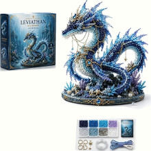 (Dragon) Mythical Ocean Beading Starter Kit, 3D Beading Animal Making Guide Included, 8 Unique Marine Life Designs with Glass