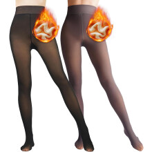 Fleecegevoerde damespanty's met hoge taille, dik en warm (2 paar)