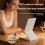 LED Tri-Folding Makeup Travel Makeup Mirror 3 Colors Light Modes USB Rechargeable Touch Screen Portable Tabletop 3