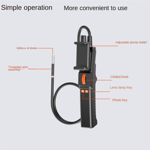 6mm 360 Articulating Borescope Endoscope Camera with Light, Car Endoscope Inspetions for Android/IOS Phone 2