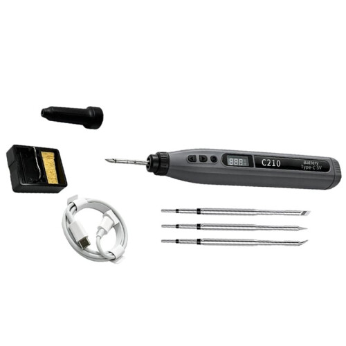 Rechargeable Wireless Soldering Iron Kit Digital Adjustable Temperature Cordless Solder Pen with Multiple Soldering Tips 2