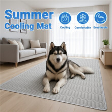 (XXL (150.11 x 100.08 cm)) Extragroße Sommer-Kühlmatte für Haustiere, Hundebett-Kühlunterlage für Hunde und Katzen, feuchtigkeitsableitender