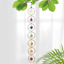 7Chakras Φυσική Κρυστάλλινη Πέτρα, Κρεμαστή Χρυσή Διακόσμηση Τοίχου