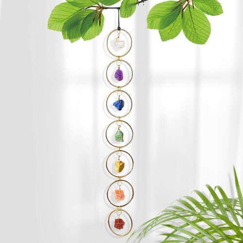 7Chakras Φυσική Κρυστάλλινη Πέτρα, Κρεμαστή Χρυσή Διακόσμηση Τοίχου