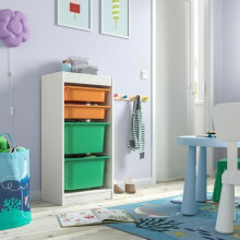 IKEA TROFAST Storage Unit with 4 Boxes 46x30x94cm