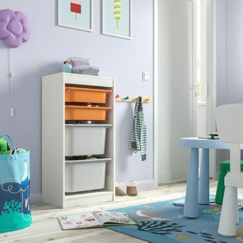 IKEA TROFAST Storage Unit with 4 Boxes 46x30x94cm