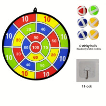 (6Balls (1 Hook)) Sticky Ball Dart Board Set, 12 Sticky Balls And 6 Dart Boards, Indoor And Outdoor Toys, Parent Interactive Birthday Gift Party