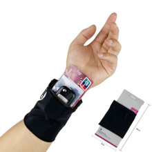 Pulsera deportiva con bolsillo con cremallera para correr y montar en bicicleta.
