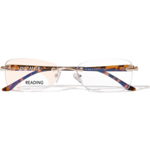 Frameless bifocal reading glasses for women with blue light