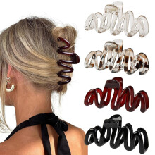 Pinzas para el cabello grueso de mujer, antideslizantes, estilo ondulado, paquete de 4