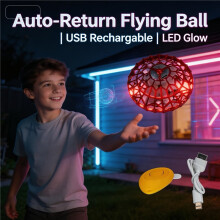 (Red) Elektrisches Flugspielzeug mit bunten Lichtern, ABS-Material, bürstenlosem High-End-Motor, lange Akkulaufzeit,