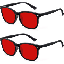 Óculos com lentes vermelhas que bloqueiam a luz azul, para homens e mulheres.